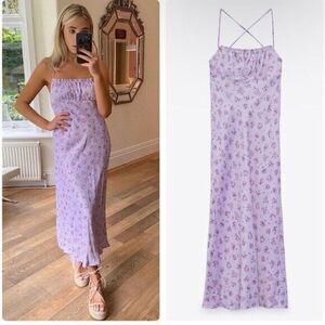 Zara Lavender Floral Midi Dress
